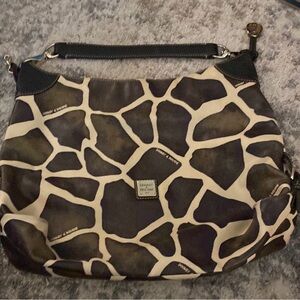 Dooney & Bourke Brown and Cream Giraffe Shoulder Bag